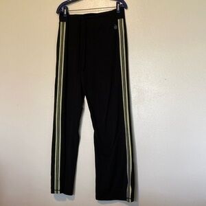 Be Inspired cotton blend wide leg neon green black side stripe pants large